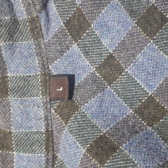 Robert Talbott Men's Tailored Flannel Shirt Blue Plaid Size Large - Picture 4 of 8